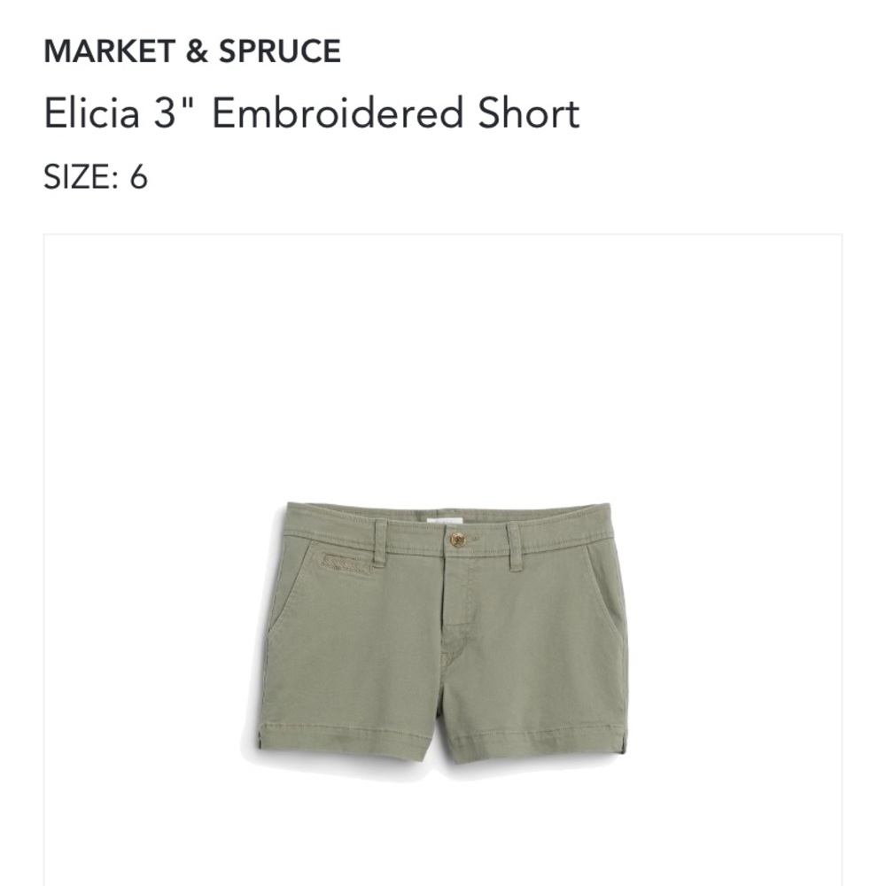 Market & Spruce Olive Shorts Size 6 Never Worn